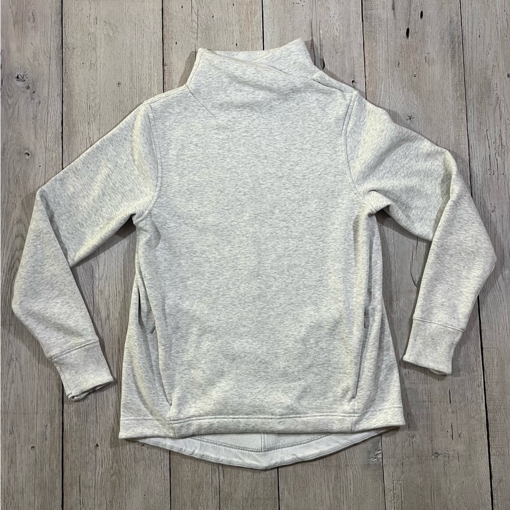 Athleta Cozy Karma ll Twist Neck Pullover Sweatshirt Gray Size M/T Women’s